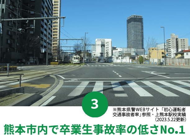 熊本市内で卒業生事故率の低さNo.1