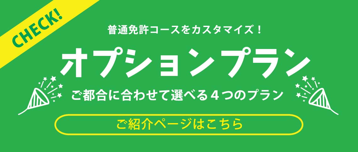 普通免許コースをカスタマイズ！オプションプラン